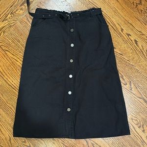 ELIZABETH AND JAMES- black denim midi skirt